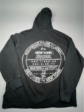 Rocawear black full zip hoodie R plus graphic 2XL
